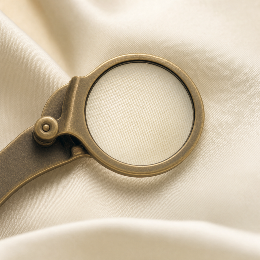 Diagram comparing a dense 1,800 thread count weave trapping heat against an open 300 thread count sateen letting it through